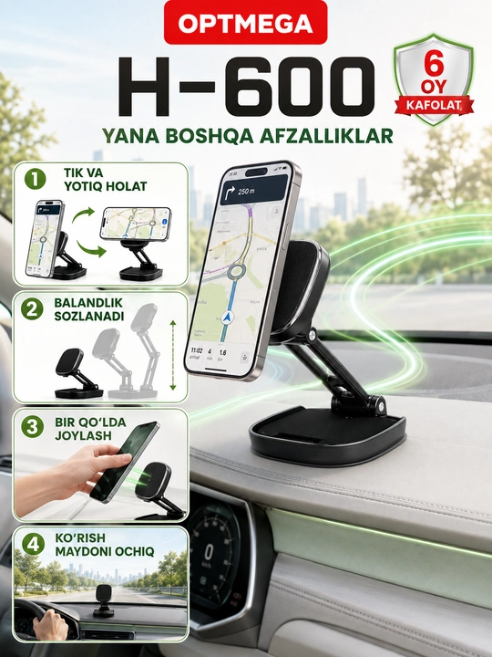 Avtomobil uchun magnit vakuumli telefon ushlagichi Magsafe bilan, 360 darajali, prisoskali