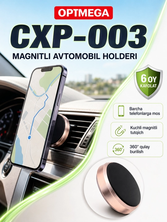 Avtomobil uchun magnit vakuumli telefon ushlagichi Magsafe bilan, 360 darajali, prisoskali