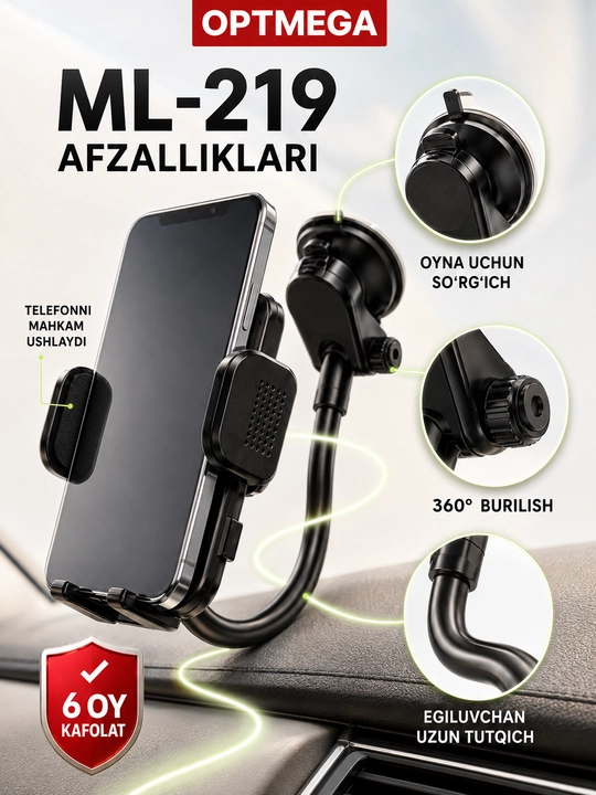 Avtomobil uchun magnit vakuumli telefon ushlagichi Magsafe bilan, 360 darajali, prisoskali