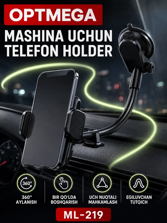 Avtomobil uchun magnit vakuumli telefon ushlagichi Magsafe bilan, 360 darajali, prisoskali - 
