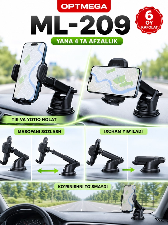Avtomobil uchun magnit vakuumli telefon ushlagichi Magsafe bilan, 360 darajali, prisoskali