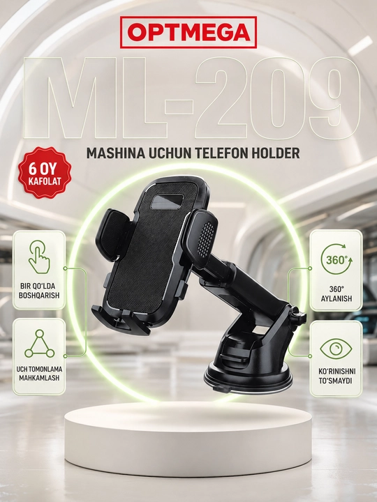 Avtomobil uchun magnit vakuumli telefon ushlagichi Magsafe bilan, 360 darajali, prisoskali