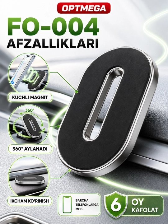 Avtomobil uchun magnit vakuumli telefon ushlagichi Magsafe bilan, 360 darajali, prisoskali