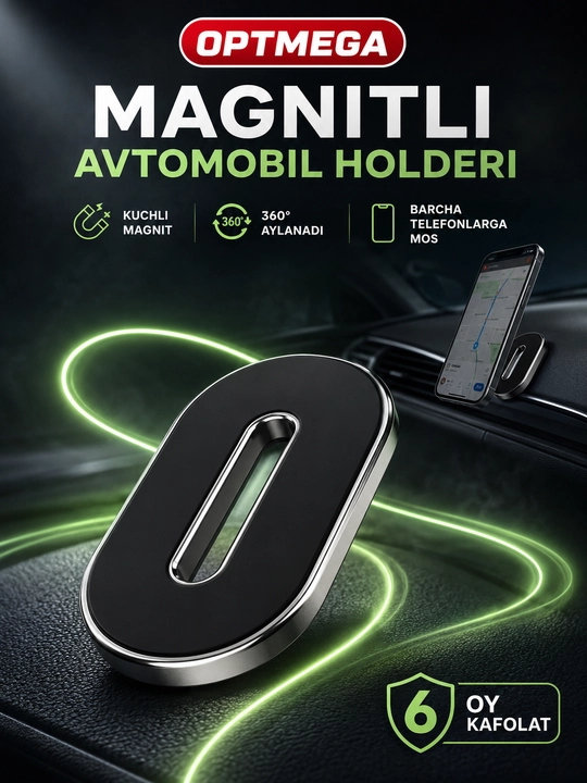 Avtomobil uchun magnit vakuumli telefon ushlagichi Magsafe bilan, 360 darajali, prisoskali - 