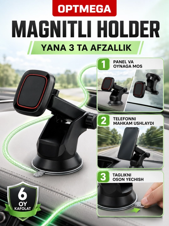 Магнитный держатель телефона для автомобиля с Magsafe, Car Holder, с присоской