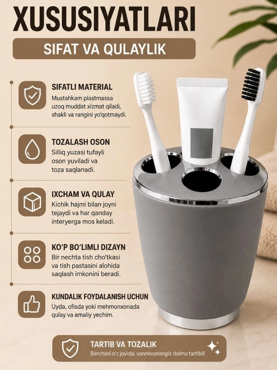 Ish pastasi dispenseri tish pastasi siqgichi tish pastasi ushlagichi tish pastasi dozatori - 