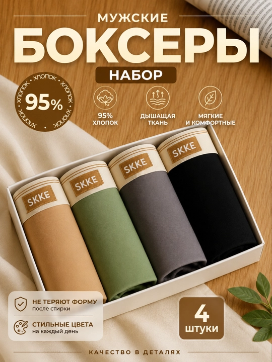 Erkaklar paxtali trusiklari, ichki kiyimlar