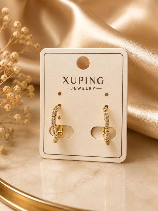 Женские серьги XUPING, золотистые, стильные - 