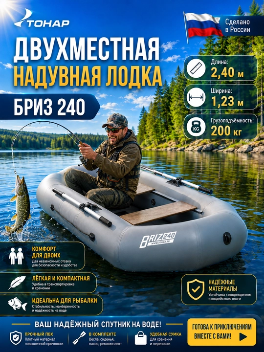 Лодка надувная ПВХ БРИЗ