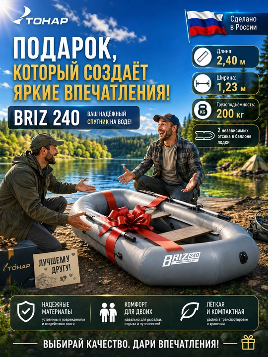 Лодка надувная ПВХ БРИЗ