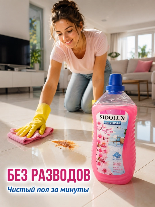 SIDOLUX Japanese Cherry pol va yuzalarni yuvish uchun universal vosita, 1 l