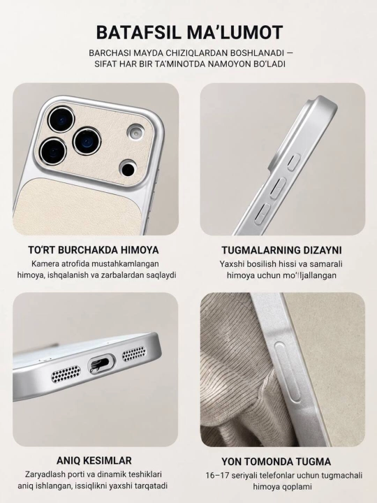 IPhone modellari uchun premium sifatli charm chehol, Limited Edition