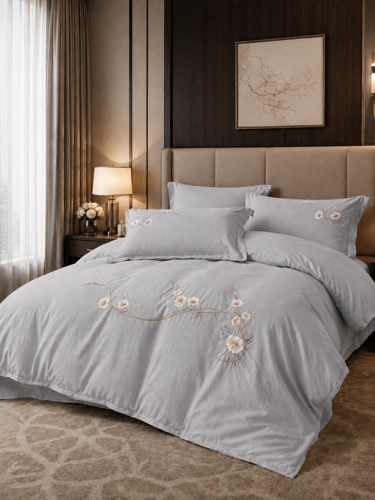 Nafis kashtali 4 qismli choyshab to‘plami 50×70, 230×240, 200×230 sm - 