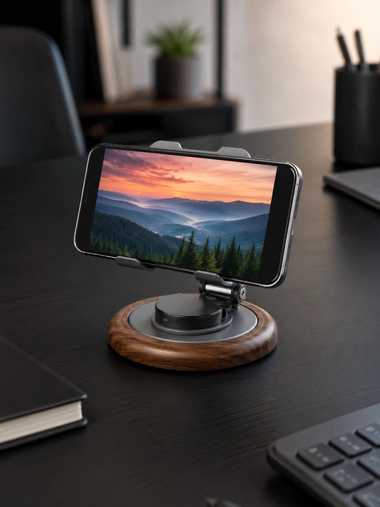 Smartfon uchun 360° aylanuvchi stol usti metall telefon podstavkasi