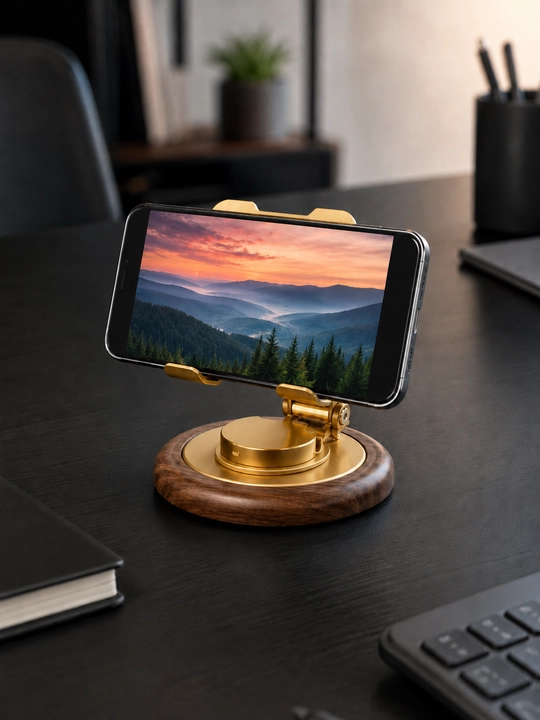 Smartfon uchun 360° aylanuvchi stol usti metall telefon podstavkasi