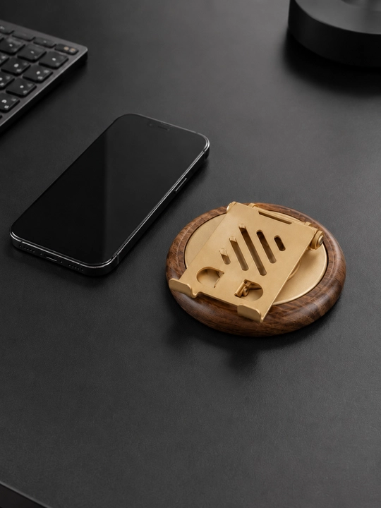 Smartfon uchun 360° aylanuvchi stol usti metall telefon podstavkasi