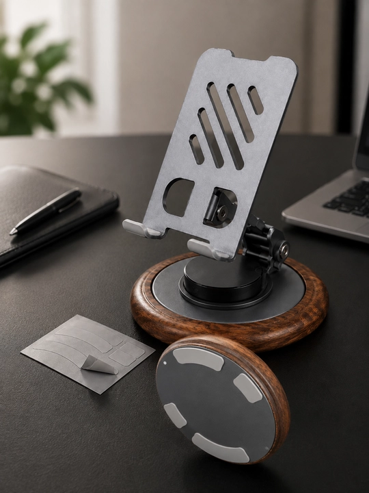 Smartfon uchun 360° aylanuvchi stol usti metall telefon podstavkasi