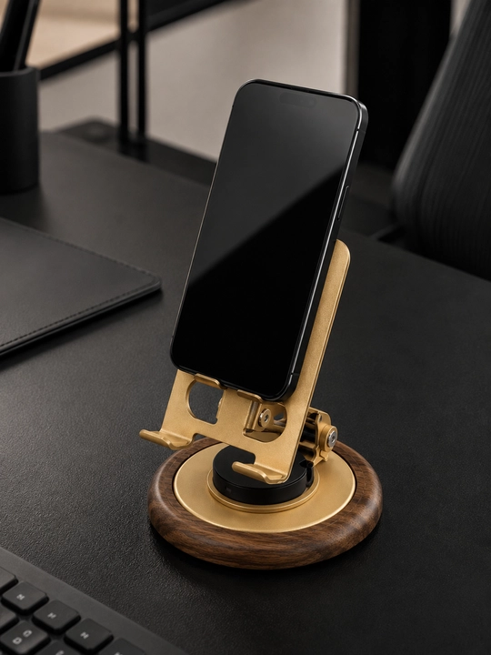 Smartfon uchun 360° aylanuvchi stol usti metall telefon podstavkasi