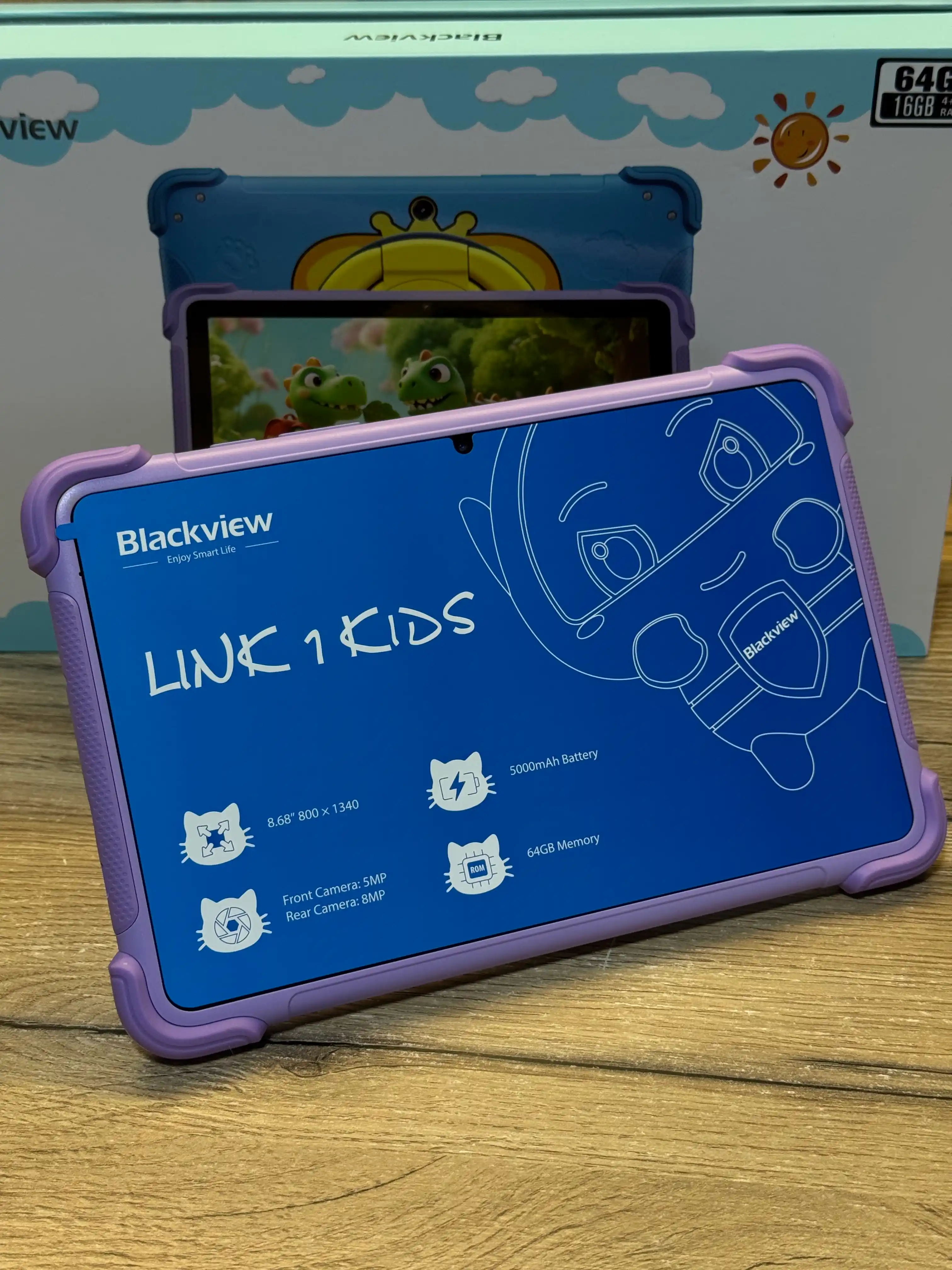 Bolalar uchun planshet Blackview LINK 1 Kids 8.68", 4GB/64GB, 5000 mAs, Android 16