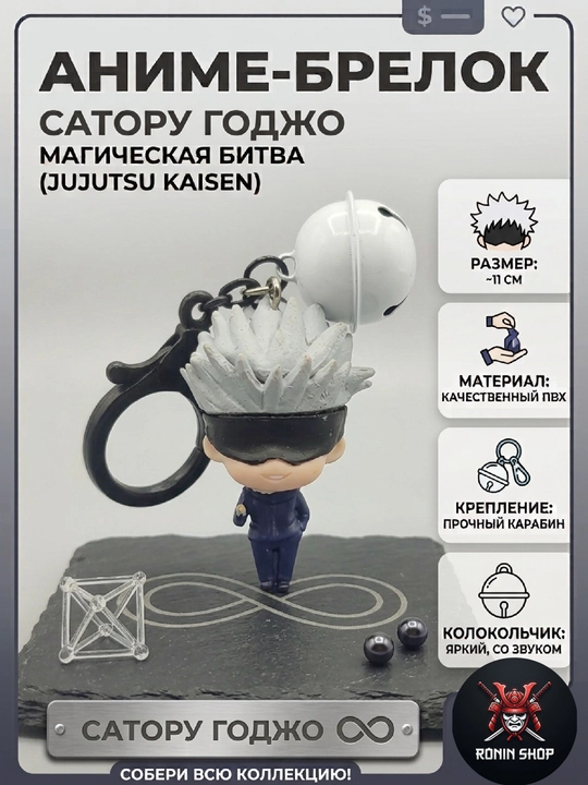 Аниме брелок Jujutsu Kaisen Годжо, Юдзи, Мегуми, Нобара, Инумаки - 