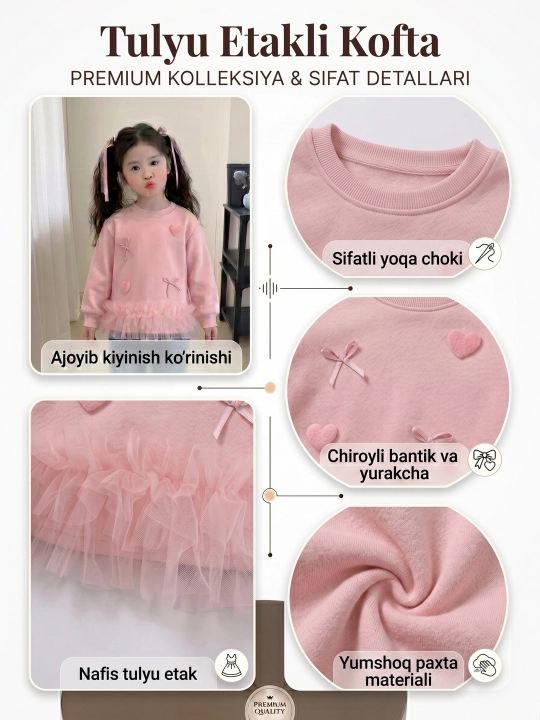 Платье для девочек, туника, 3-6 лет