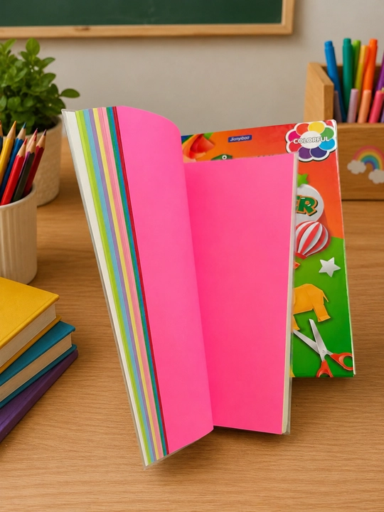 Rangli qog‘oz to‘plami A4/A5, 10 xil rang, 80 varaq, yorqin ijodiy qog‘oz
