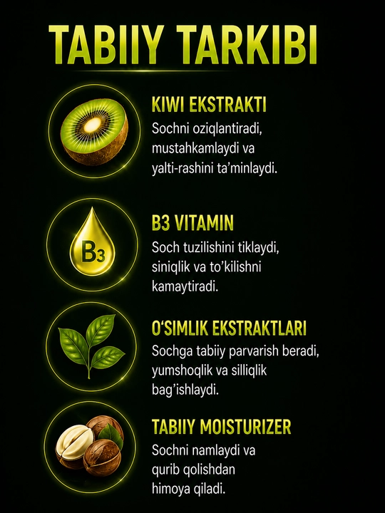 Carbon B3 Vitamin шампунь для волос 1200 мл, укрепляющий и питательный