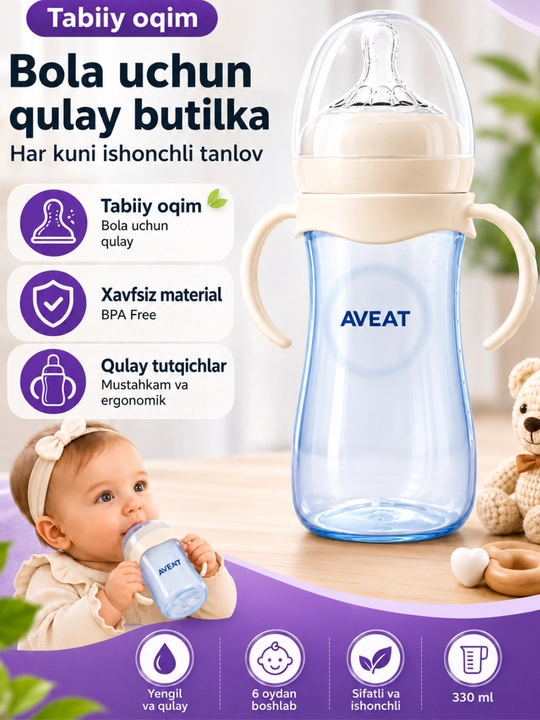Bolalar butilkasi, Chaqaloq butilkasi, Tutqichli butilka, Bolalar uchun butilka - 