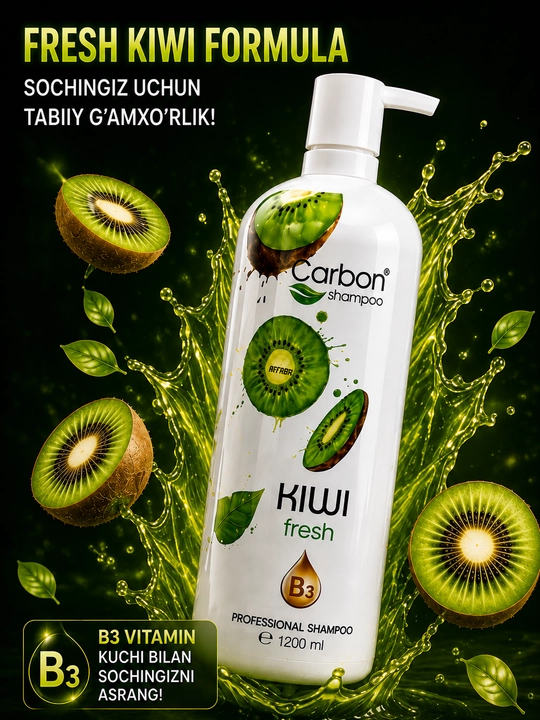 Carbon B3 Vitamin шампунь для волос 1200 мл, укрепляющий и питательный