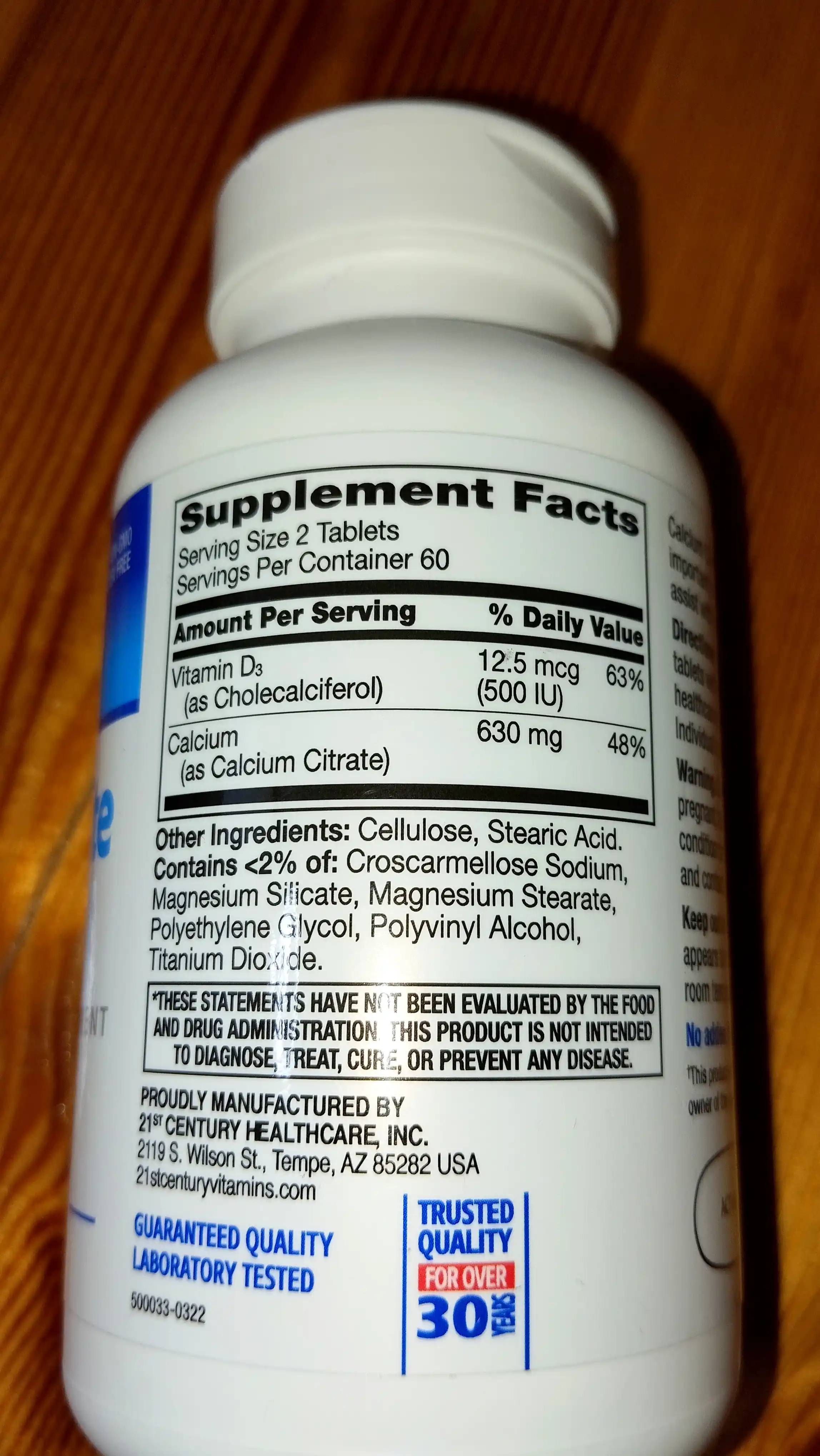 Kalsiy Sitrat, Vitamin D3, 21st Century Calcium Citrate + D3 Maximum, 75 tabletka, Halol