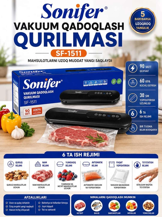 Sonifer SF 1511 vakuum qadoqlash qurilmasi