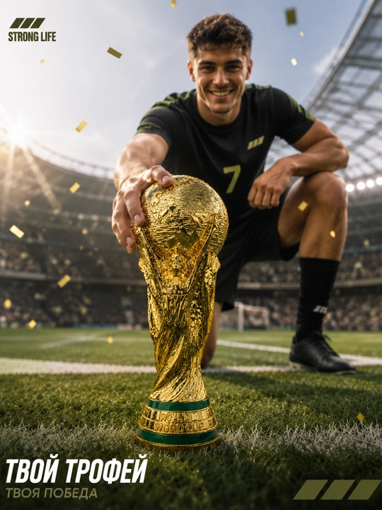 Futbol bo‘yicha jahon chempionati kubogi suveniri, 22 sm, polistoun, oltin rang