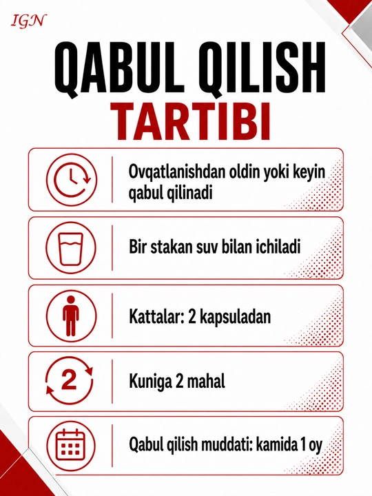 Dominant 60 kapsula, erkaklik kuchi va faol hayot uchun