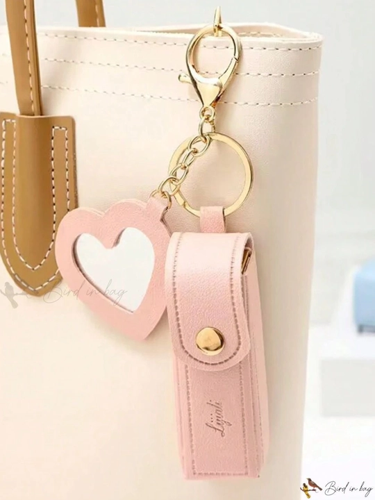 Блеск для губ, lip gloss, увлажняющий блеск, помада для губ, розовый, брелок-чехол