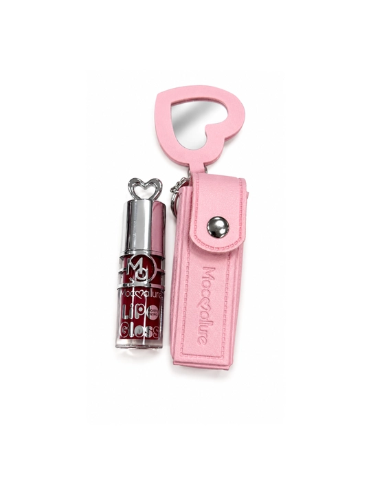 Блеск для губ, lip gloss, увлажняющий блеск, помада для губ, розовый, брелок-чехол