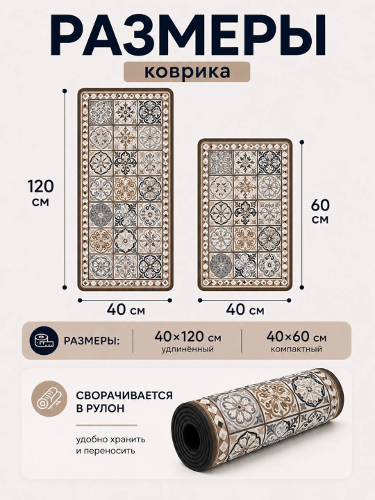Комплект ковриков для кухни и ванной, быстросохнущие и влагостойкие