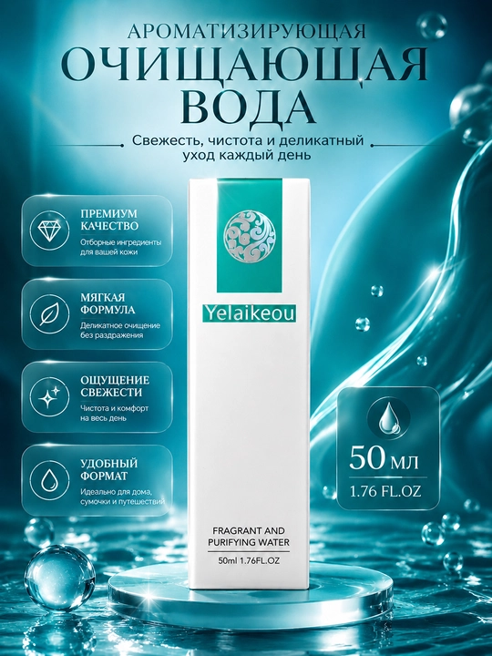 Yelaikeou dezodorant-sprey, 48 soat himoya, yoqimli hid va tetiklik, 50 ml