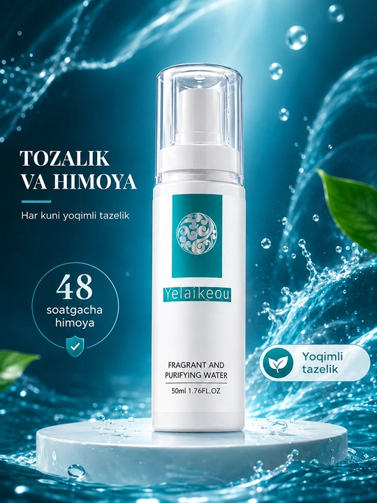 Yelaikeou dezodorant-sprey, 48 soat himoya, yoqimli hid va tetiklik, 50 ml - 