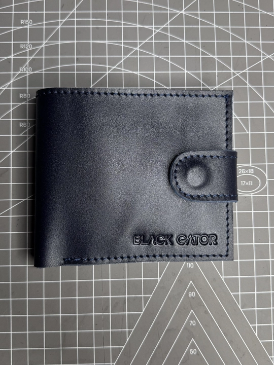 Koshelok hamyon kardholder karta va naqt pul uchun, tabiiy charm Black Gator, ixcham