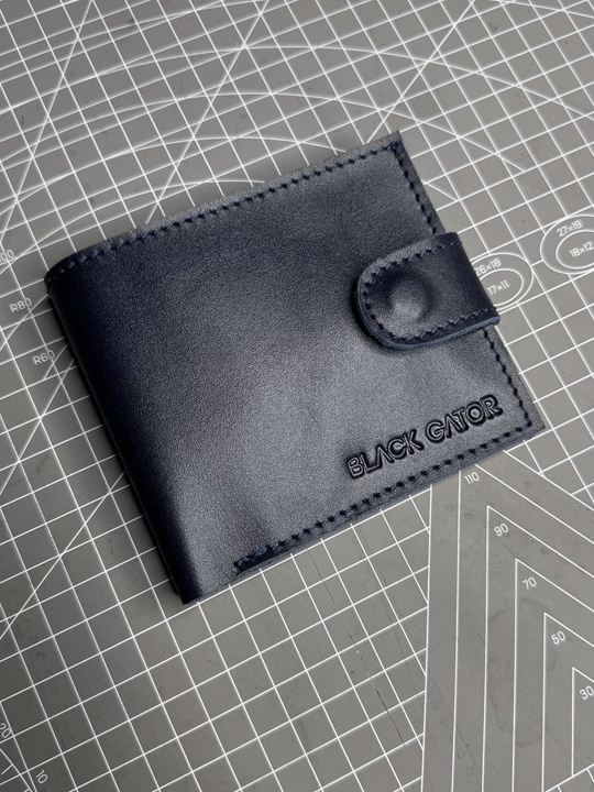 Koshelok hamyon kardholder karta va naqt pul uchun, tabiiy charm Black Gator, ixcham - 