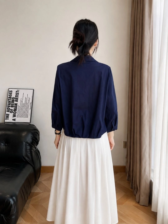 Ayollar uchun paxtali rubashka, havo o'tkazadigan ko'ylak