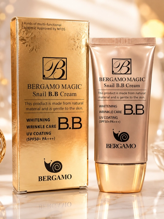 Bergamo Magic Snail BB-крем для лица, тональный с муцином улитки, SPF 50+, 50 мл