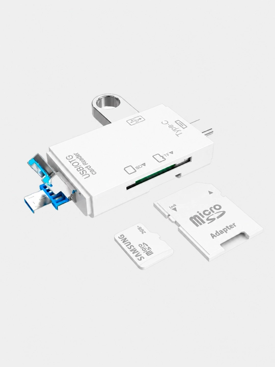 Картридер для SD и TF карт памяти, USB, Type-C, Micro USB