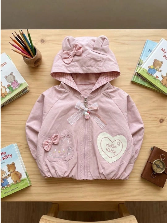 Куртка для девочек 2–6 лет с капюшоном. Лёгкая детская куртка. Удобная модель - 