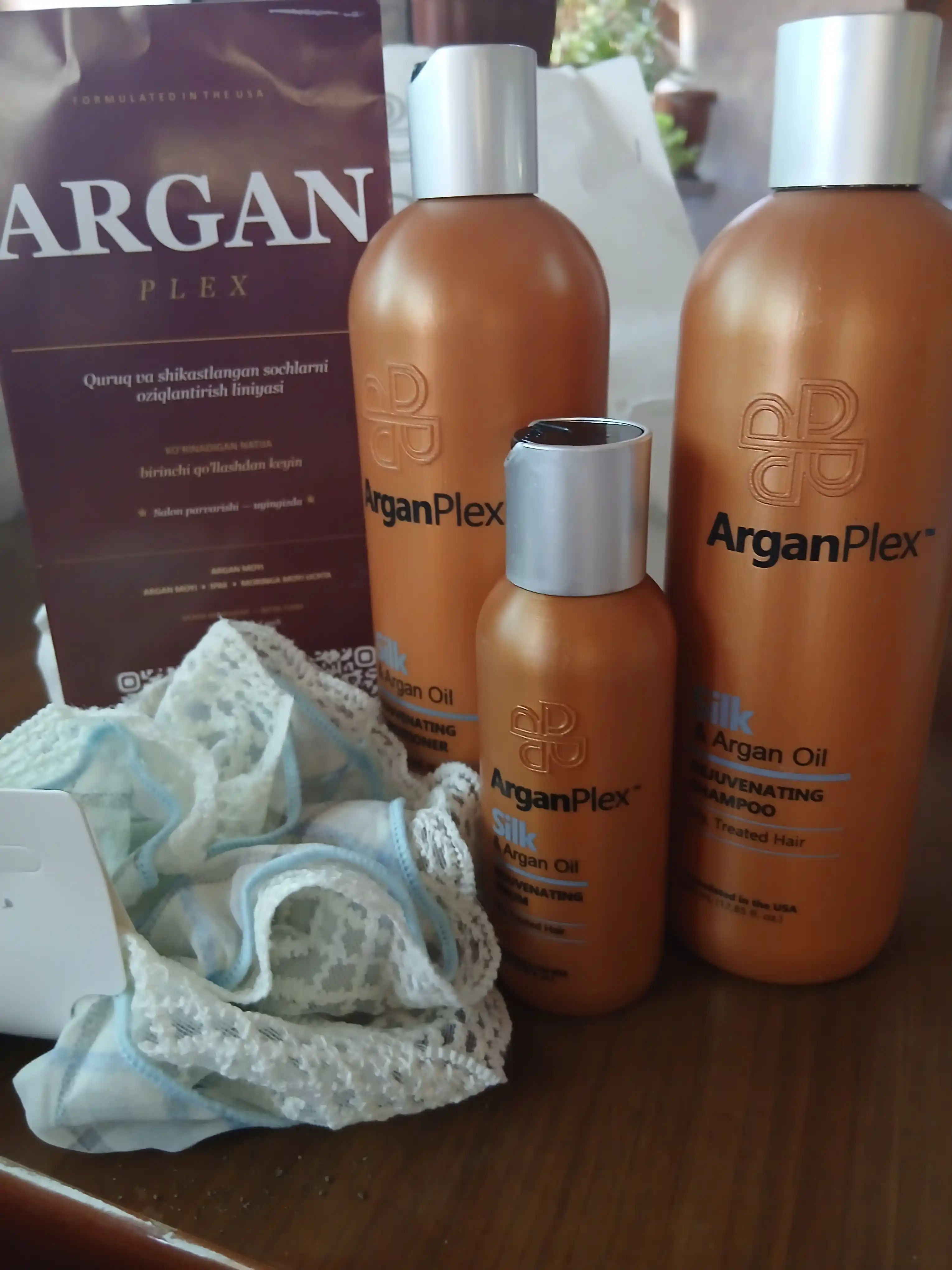Набор для ухода за сухими и окрашенными волосами ArganPlex шампунь, кондиционер, сыворотка