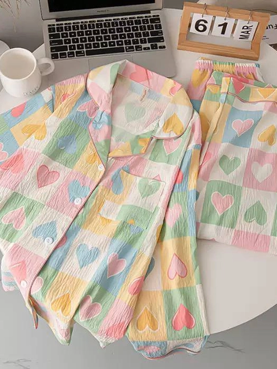 Ayollar uchun uzun yengli uzun shimli pijama – kuz, qish va bahor uchun