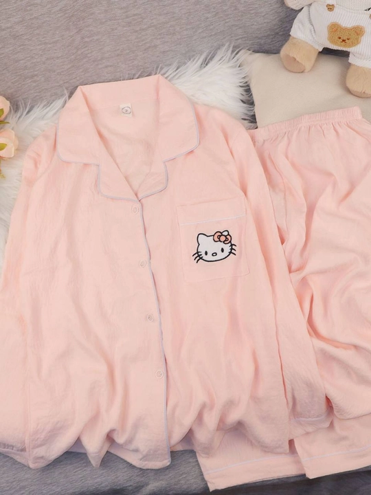 Ayollar uchun uzun yengli uzun shimli pijama – kuz, qish va bahor uchun