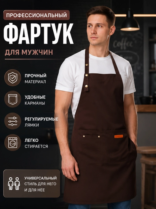 Fartuk universal – oshxona uchun, manikyur ustasi, sartarosh va go‘zallik saloni uchun