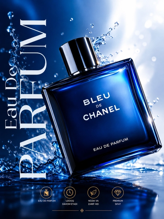 Erkaklar uchun parfyumlangan suv, Bleu de Chanel, 100 ml - 