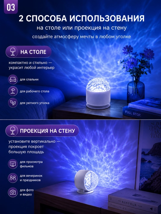 16 rangli Aurora dinamik muhit chirog‘i, romantik yotoqxona va uy uchun LED dekor chiroq